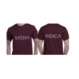 CAMISETA 420 - DOBLE IMPRESION - SATIVA VS INDICA ICONS (VINO) 